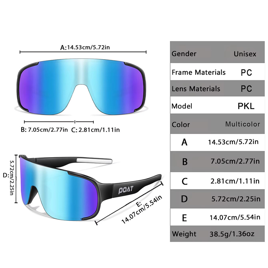 POAT Sonnenbrille Sport, Vollrand, Multicolor, Unisex, Kunststoff - Bild 2