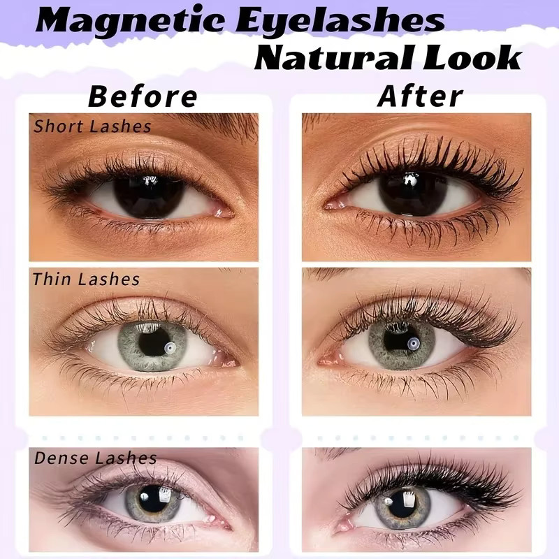 Magnetische Wimpern, Black, Unisex, Natürlicher Look - Bild 3