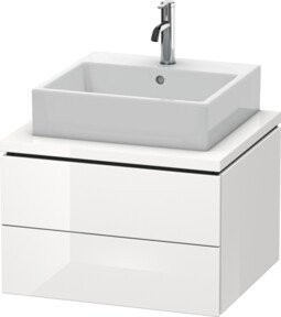 Duravit Waschtischunterschrank L-Cube in Weiß Hochglanz mit 2 Schubladen, B: 62 cm, T: 54,7 cm, H: 40 cm - Bild 1