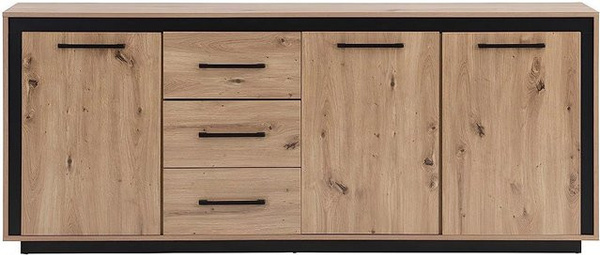 Vente-unique Sideboard Nalamane aus MDF in Naturfarben, Schwarz und Braun, Breite: 180 cm