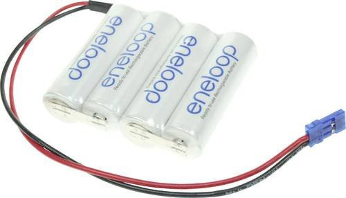 Panasonic eneloop Reihe F1x4 Akkupack mit 4 Mignon AA Akkus, NiMH, 4.8V, 1900 mAh, Grau/Weiß - Bild 1