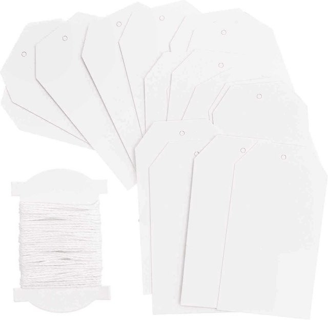 Rico Design Paper Poetry Papieranhänger weiß, 24 Stück, B: 4,5 cm, H: 8,0 cm - Bild 1