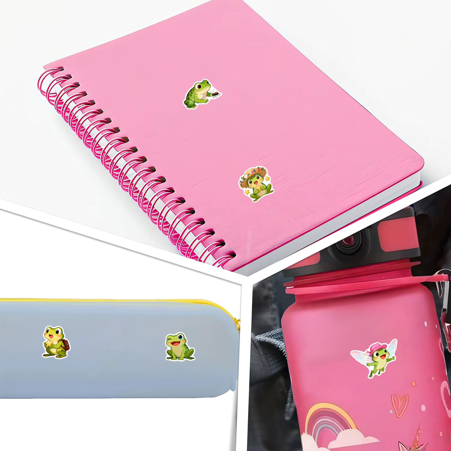 500 Stück Cartoon Frosch Aufkleber in Multicolour für Scrapbook und Kunsthandwerk - Bild 2