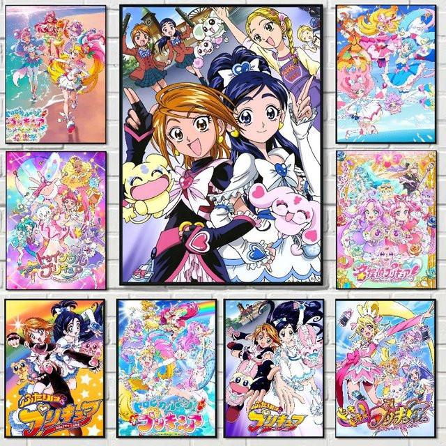 Wasserfester Anime Pretty Cure Papieraufkleber als ästhetisches Wandposter in Multicolor - Bild 1