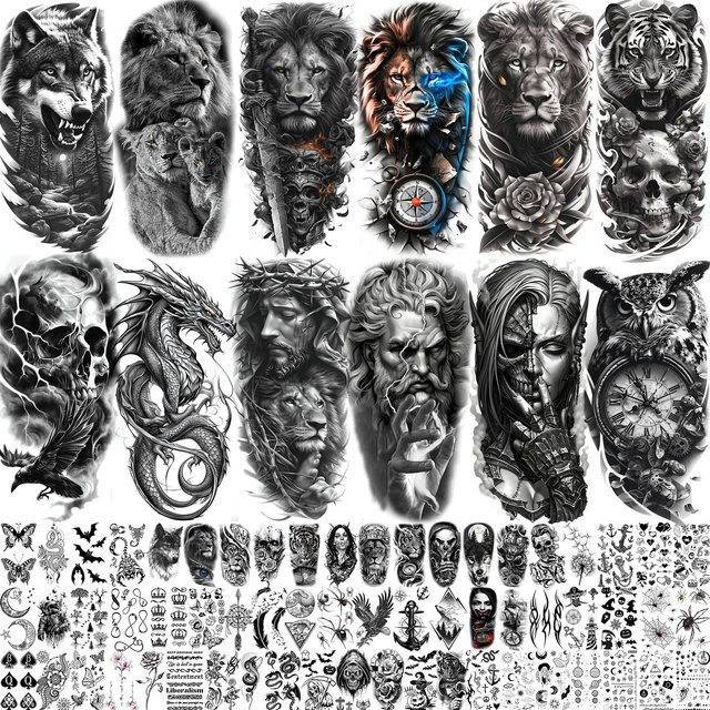 YURAN Temporäre Tattoos, 73 Stück, Unisex, wasserdicht - Bild 1