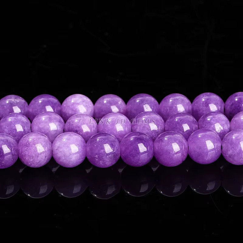 Bao Ji Chalcedon Perlen, violett lila, rund, 6 8 10 mm - Bild 2