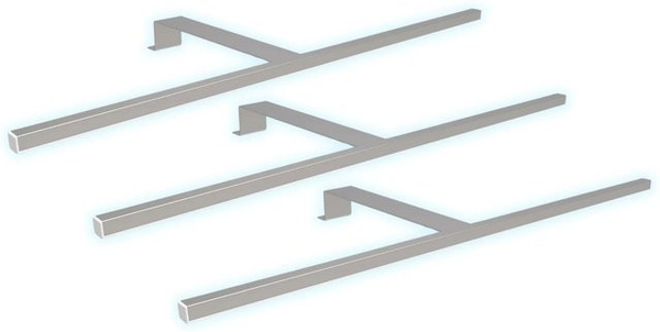 kalb LED Aufbauleuchten 3er Set Silbergrau, Schrankbeleuchtung Neutralweiß, Aluminium