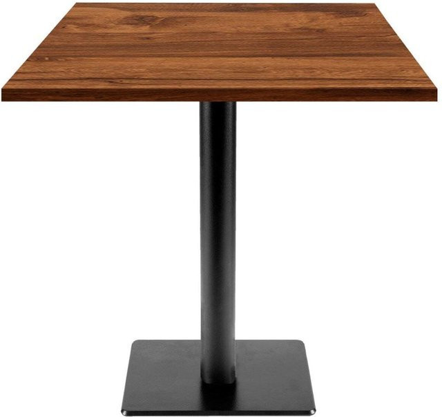 RestooTab Tisch Milan T quadratisch mit Eiche-Platte und schwarzem Gestell, B/T/H: 70 x 70 x 75 cm - Bild 1
