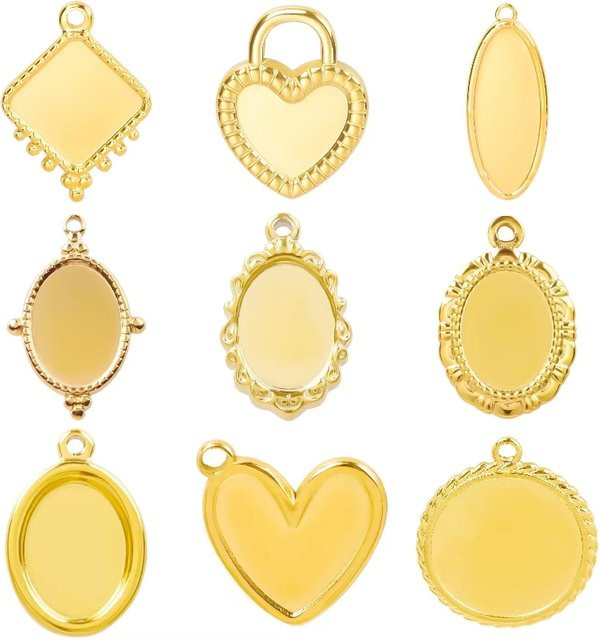 GLOWCAT Charms, Edelstahl, Herzförmig, Oval, Rund, Anhänger - Bild 1
