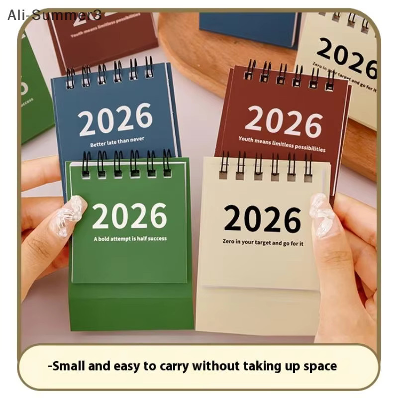 Kreativer Mini Tischkalender 2025-2026 als Spulenkalender für deinen Schreibtisch in Grün und Multicolour - Bild 2
