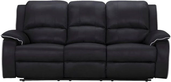 Vente-unique Relaxsofa Hernani in Schwarz aus Microfaser mit 210 cm Breite