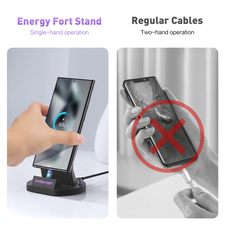 MOSHOU Magnetische USB-C Dockingstation Ladestation in Schwarz für Samsung Galaxy, Xiaomi Redmi, iPhone und Google - Bild 5