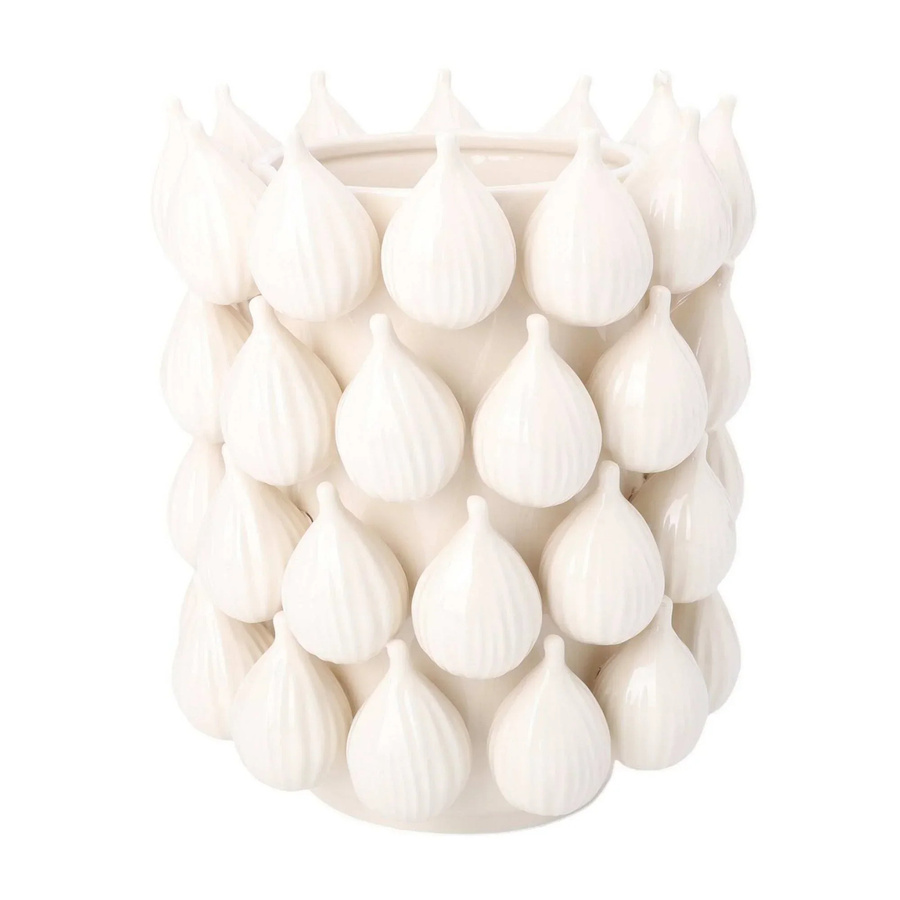 House of Nature Vase Sabanilla Feige in Weiß aus Keramik, Höhe: 27 cm - Bild 1