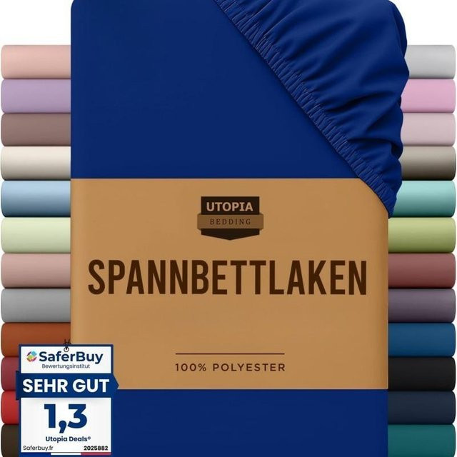 Wasserdichtes und atmungsaktives Spannbetttuch von A Life Houseware in Dunkelblau, ideal bei Inkontinenz oder starkem Schwitzen, B/T: 100 x 200 cm, Höhe: 30 cm - Bild 1