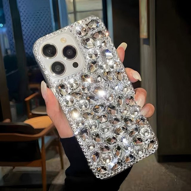 Glitzer Strass Handyhülle für Xiaomi Redmi 14C 13C 12 11A 10C 9C 9A A5 A3 A3X K70 Ultra in Weiß - Bild 1