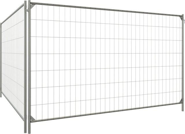 Schake Mobilzaun Standard Pro Site Fence mit Haken und Ösen, feuerverzinkt, silber, B: 350 cm, H: 200 cm - Bild 1