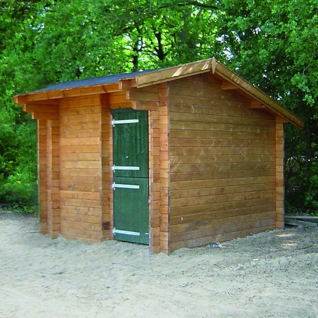 Intergard Pferdebox aus Fichte und Kiele in Braun, B/T: 3,8 x 3,8 m - Bild 1