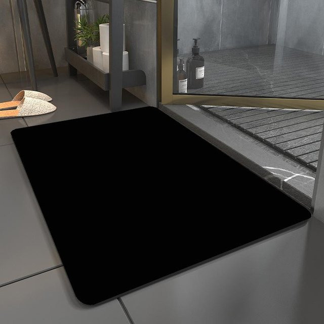 Saugfähige Kieselalgen-Schlammmatte von Yiran Furniture in Schwarz, rutschfest und schnell trocknend, B/B: 60 x 90 cm - Bild 1