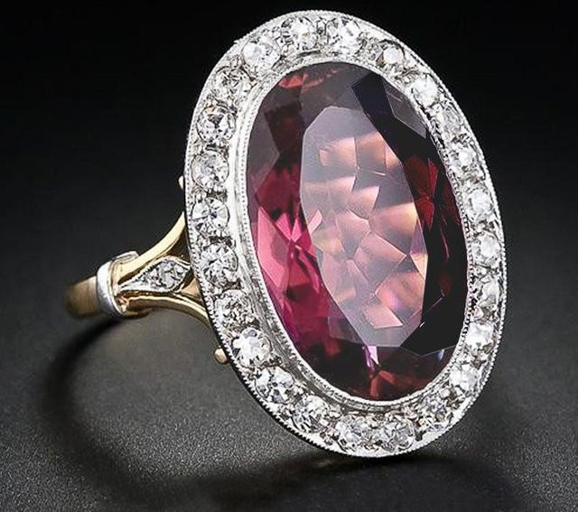 Huitan Ring, Bicolor, Kupfer, Roter Zirkonia, Damen - Bild 1