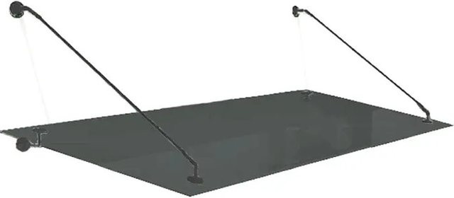 Glaszentrum Hagen STB Glasvordach in Schwarz mit Grauglas, B/B: 120 x 90 cm - Bild 1