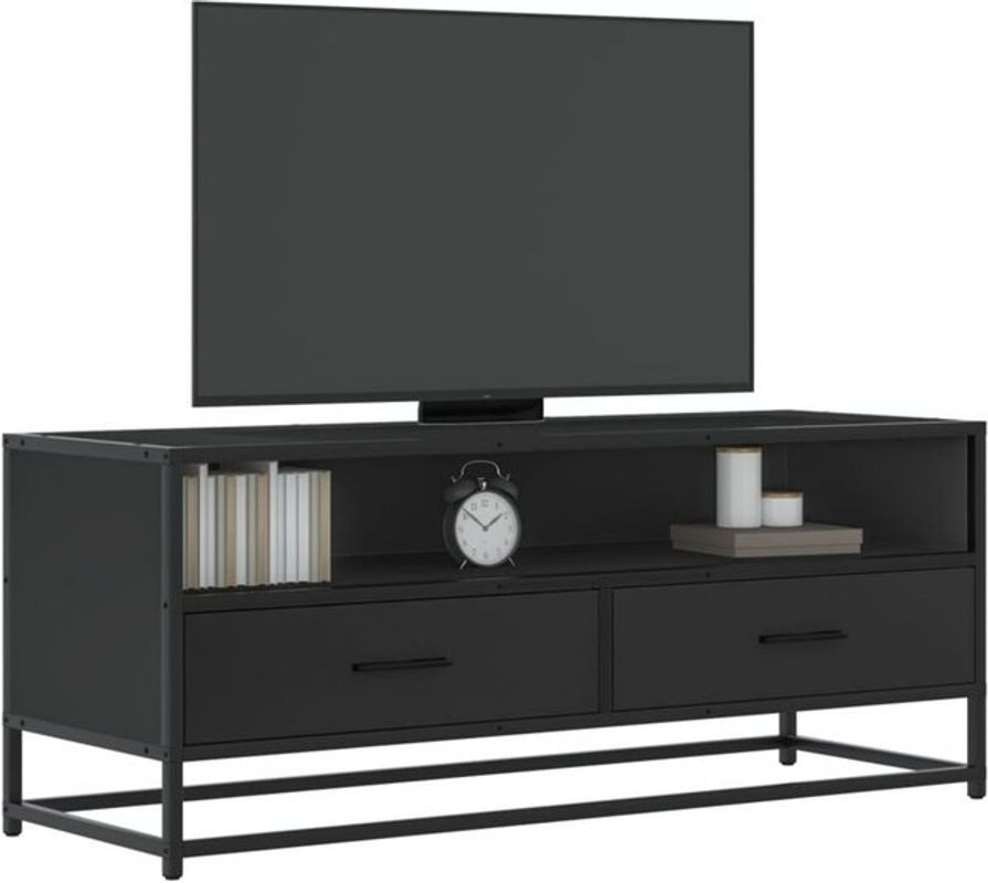 Vidaxl TV-Schrank Industrial Schwarz aus Holzwerkstoff und Metall B/T/H: 100 x 34,5 x 40 cm - Bild 1