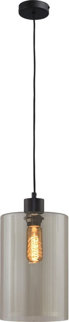 Masterlight Ortona Pendelleuchte 1-flammig aus Glas und Metall in Schwarz matt mit transparentem Schirm, Durchmesser: 19 cm - Bild 1
