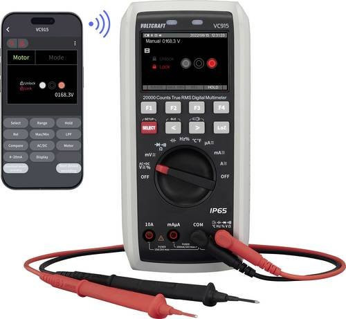 Voltcraft VC915 Digitales Hand-Multimeter Grau, kalibriert nach ISO, CAT III 1000 V und CAT IV 1000 V, 20000 Counts - Bild 1