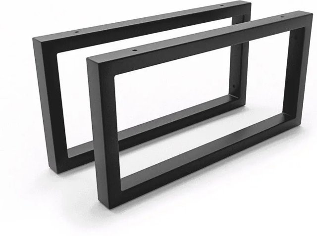 HEVVA Waschtischhalterung RHEIN 2er Set Schwarz matt aus Metall, Höhe: 20 cm, Tiefe: 40 cm - Bild 1
