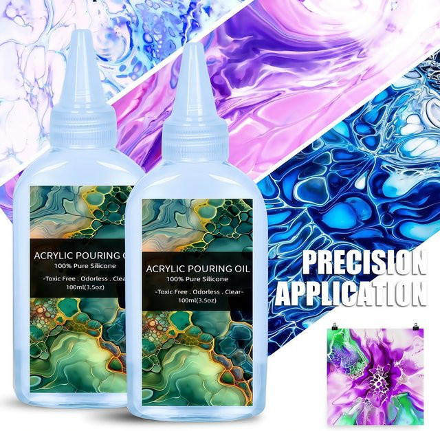 Silikon-Ausgießöl transparentes 100 % Silikonöl-Ausgießmedium für Acrylfarben und Zellkreationen - Bild 1