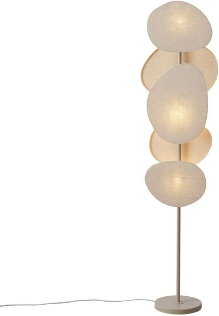 QAZQA Japandi Stehleuchte Organica in Beige mit 3 Flammig und Stoffschirm - Bild 1