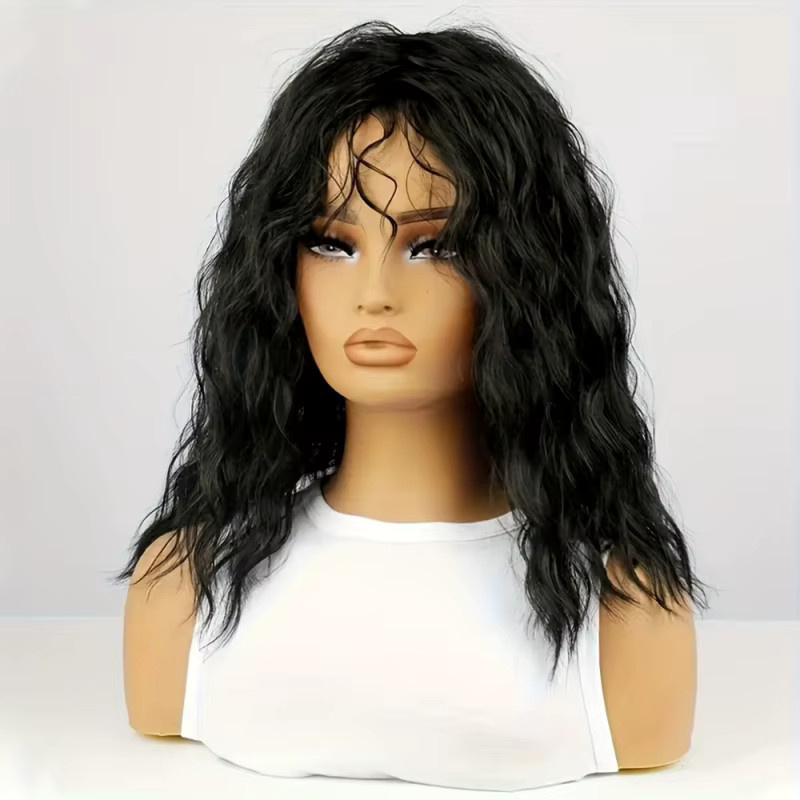 Suri Hair Perücke, schwarz, lang, lockig mit Pony, Damen - Bild 3