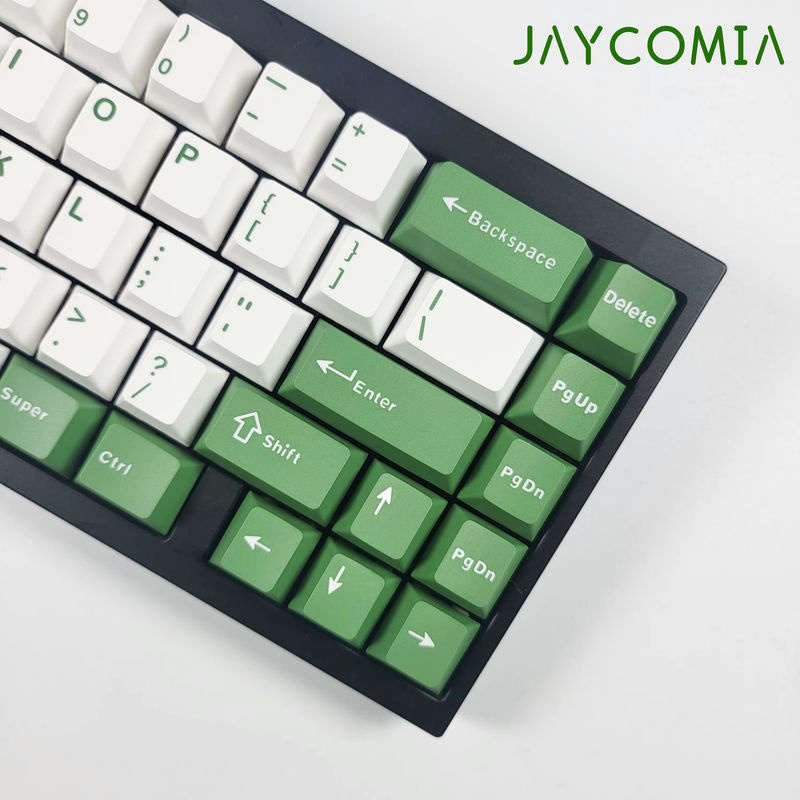 GMK Cheese Green PBT-Tastenkappen im Kirschprofil, 126 Tasten, ISO-Layout für mechanische Gaming-Tastaturen wie GMK75 oder Wooting, Farbe: Grün - Bild 2