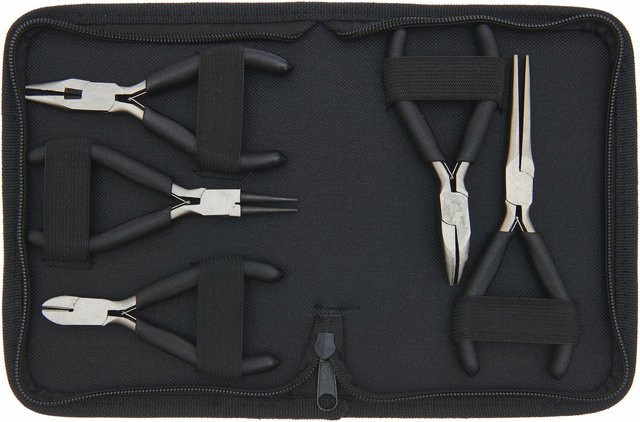 Rico Design Zangenetui in Schwarz mit 5 Zangen aus Metall und Gummi - Bild 1