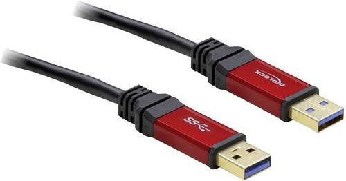 Delock USB-Kabel USB 3.2 Gen1 mit USB-A Stecker, 5,00 m, Rot/Schwarz - Bild 1