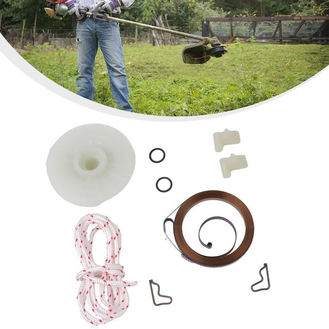 Vibratite Recoil Starter Pulley Kit mit Seil und Sperrklinke für 2-Takt Garten Trimmer FC55 FS55 FS45 FS46 FS38 Ersatzteil Set in Weiß - Bild 1