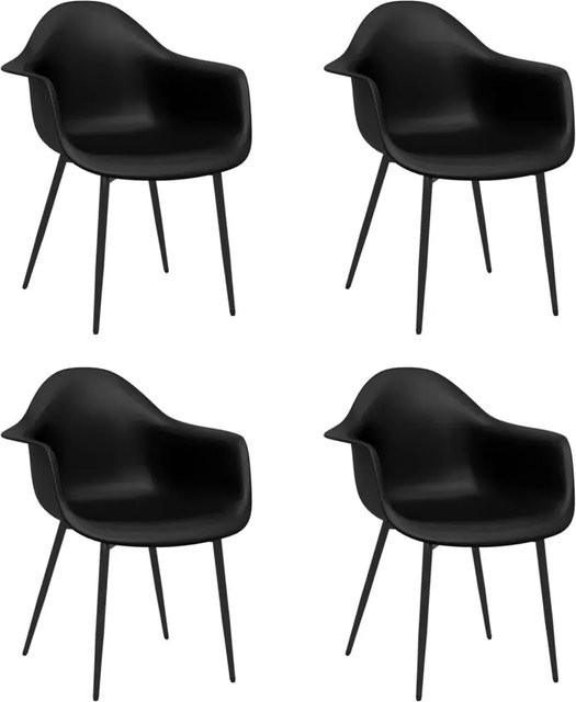 vidaXL Esszimmerstühle 4er Set Schwarz aus Kunststoff und Metall für Esszimmer und Küche - Bild 1