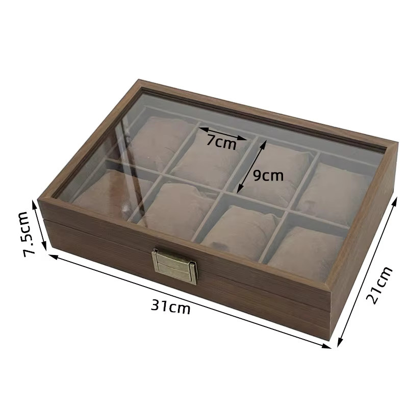 Uhren- und Sonnenbrillen-Organizer, Holz/PU-Leder, Unisex - Bild 3
