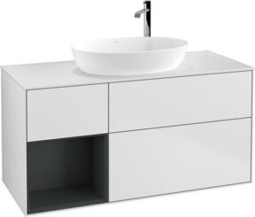 V&B Waschtischunterschrank Finion mit Wandbeleuchtung, Farbe Weiß lackiert, Breite: 120 cm, Tiefe: 50,1 cm, Höhe: 50,1 cm - Bild 1
