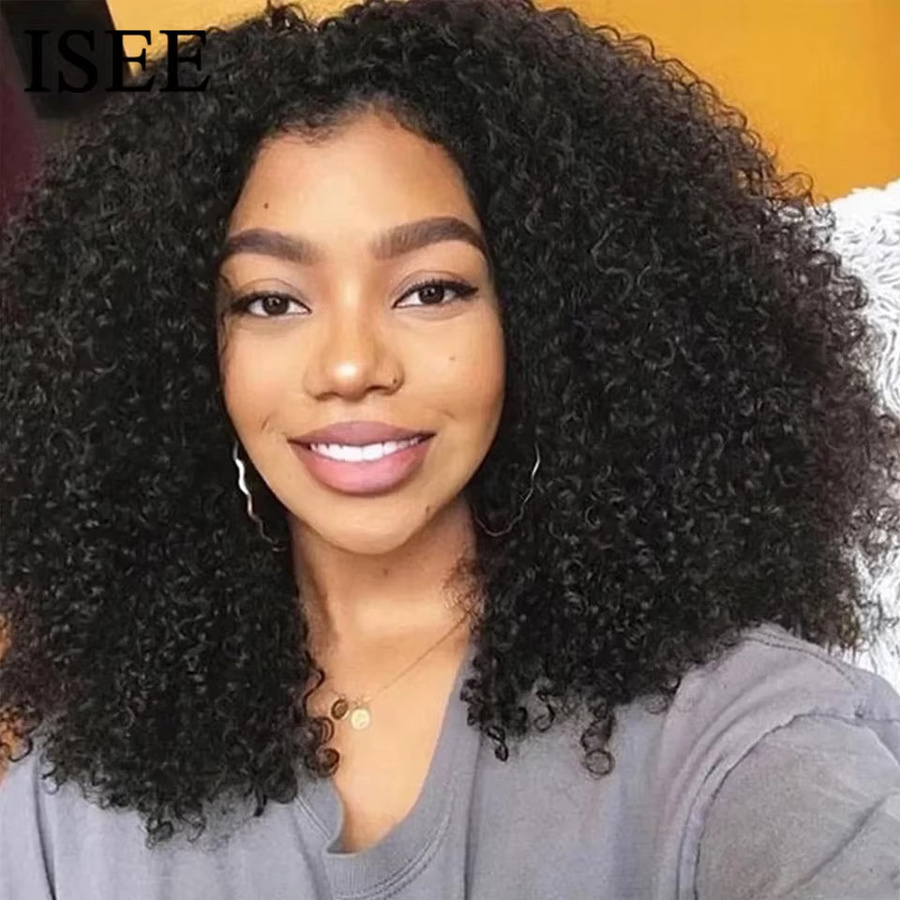 ISEE Hair Wear Go Glueless HD Afro Kinky Curly Lace Front Perücke, Echthaar - Bild 4