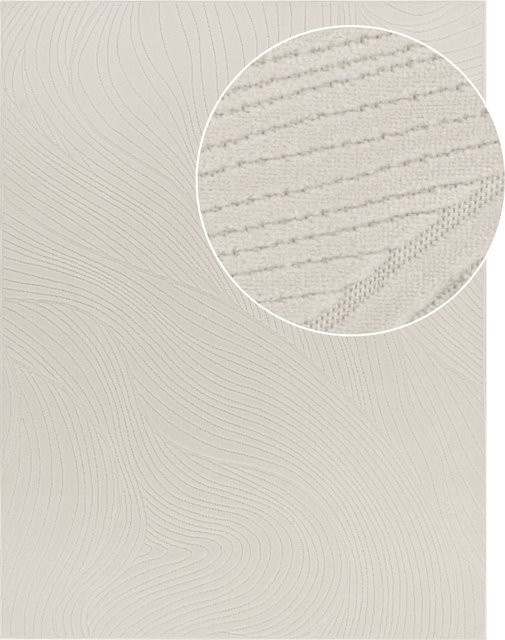 In- & Outdoor-Teppich Cotara in Creme/Beige mit geometrischem Hoch-Tief-Effekt, B: 120 cm, T: 160 cm - Bild 1