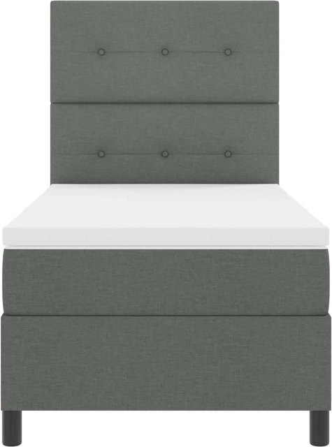 vidaXL Boxspringbett mit Matratze und LED-Unterbettbeleuchtung in Dunkelgrau, B/T: 90 x 190 cm - Bild 1