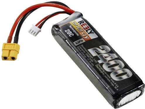 Reely LiPo Modellbau-Akkupack 7.4V 2400 mAh mit 2 Zellen, 20 C, XT60 Stecker, Schwarz - Bild 1