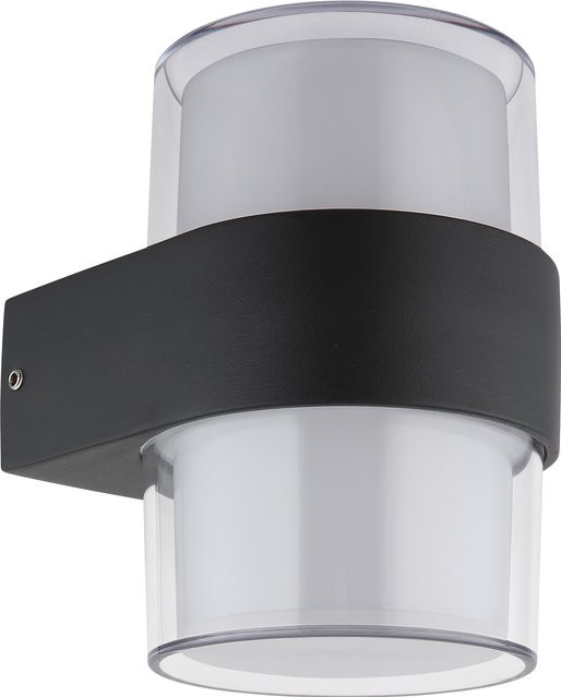 Globo Lighting Außenleuchte IGNACIO Up-Down LED in Grau mit transparentem Glas, B/H/T: 10,5 x 13,0 x 9,6 cm - Bild 1