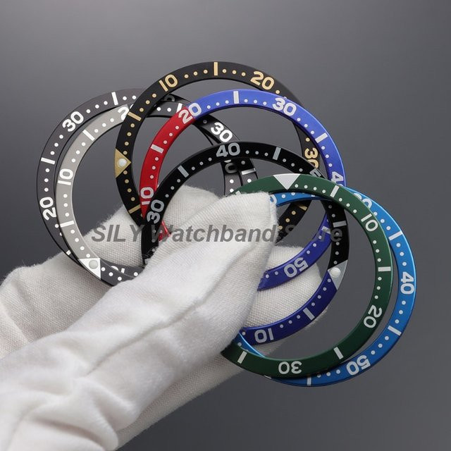 Uhrenlünetteneinlage Aluminium, flach, Bunt, Herren, 38 mm * 31,5 mm - Bild 1