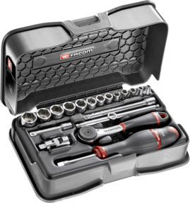 Facom Steckschlüssel-Set R.161B 1/4 Zoll, 19-teilig, Silber - Bild 1