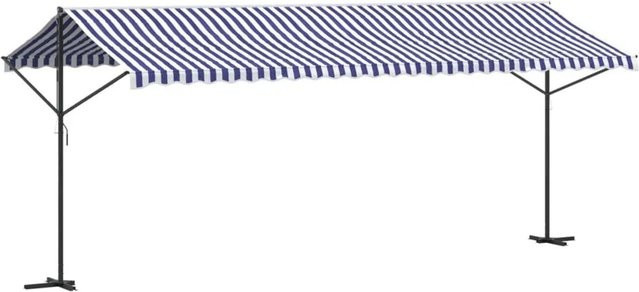 vidaXL Freistehende Markise Blau und Weiß aus Polyester und Stahl B: 600 cm, T: 300 cm, H: 260 cm - Bild 1