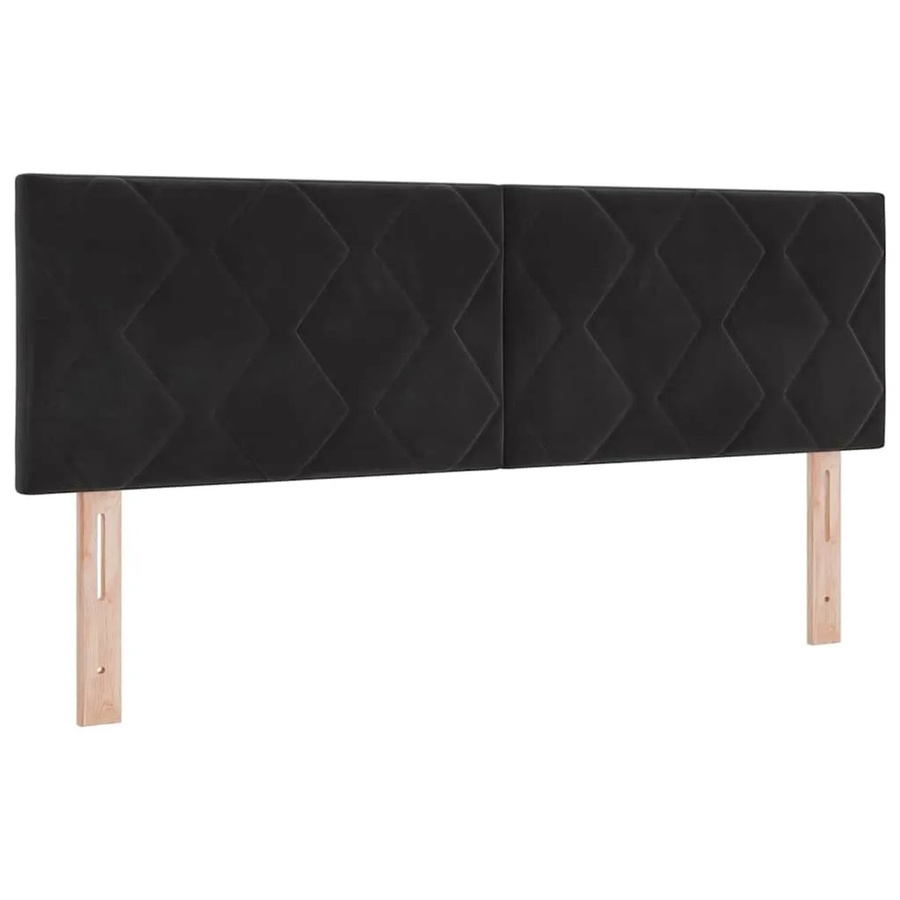 vidaXL Kopfteil aus Samt in Schwarz mit geometrischem Design, Breite: 144 cm - Bild 2