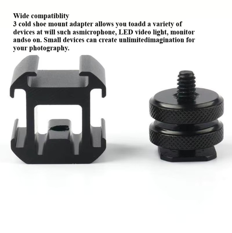 RG Cold Shoe Mount Adapter Kameraaufsatz in Schwarz für DSLR-Kameras, LED-Videoleuchten, Mikrofone und Monitore - Bild 2