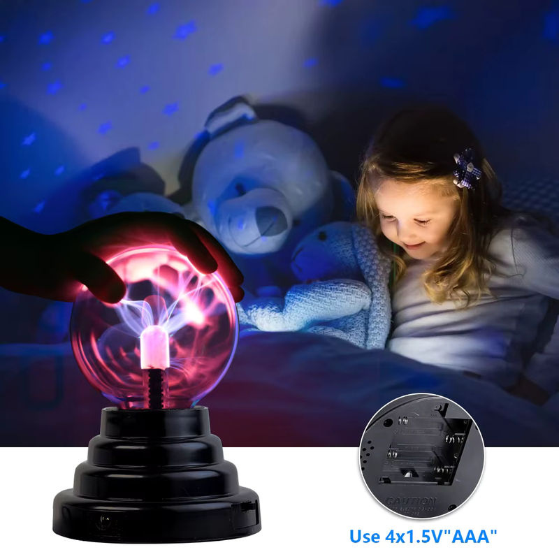 PARKSON Plasma Ball Lampe 3 Zoll, Multicolour Nachtlicht mit Touch-Funktion, transparente Glaskugel in schwarzem Gehäuse - Bild 3