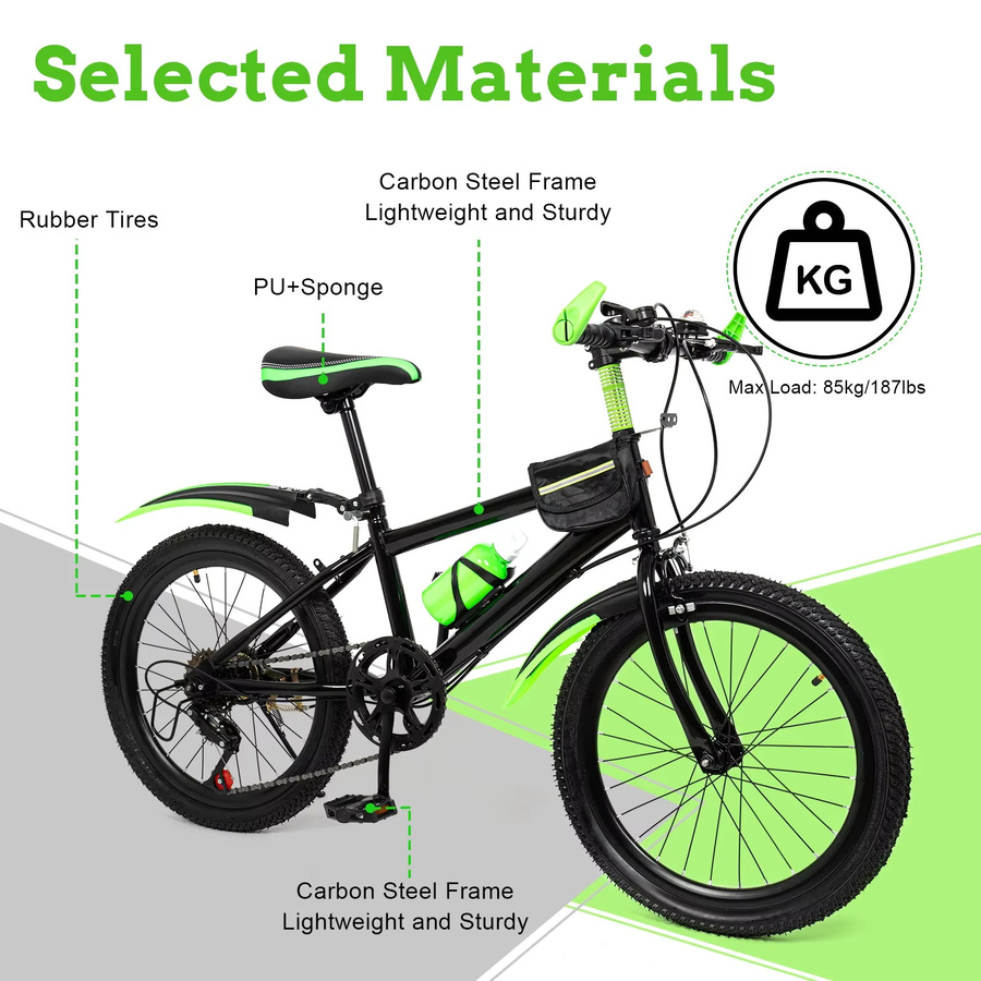 CNCEST Mountainbike, 20-Zoll-Kinderfahrrad, Kohlenstoffstahl - Bild 5